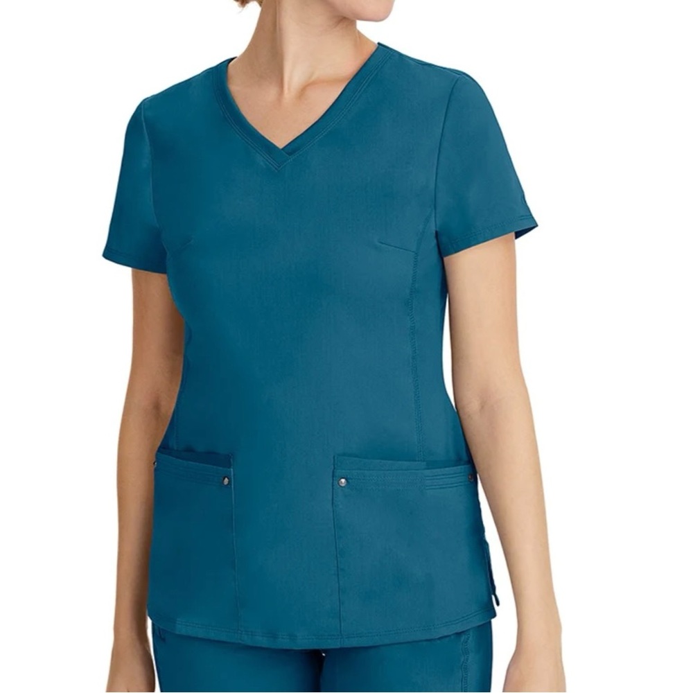 Healing Hands Purple Label Juliet V-Neck Scrub Top-2245 Caribbean Blue Size S